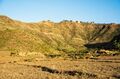 Lalibela-Ort, Ganz rechts auf dem Hang unser Hotel Mountain View