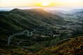 Lalibela-Ort. Blick vom Mountain View Hotel